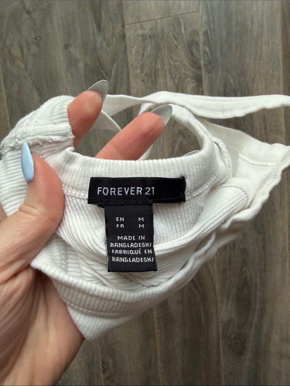 FOREVER 21 White Ribbed Cross Tank Top - Picture 3 of 3